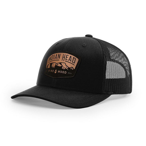 Hermit's Peak Badge Leather Patch Black Trucker