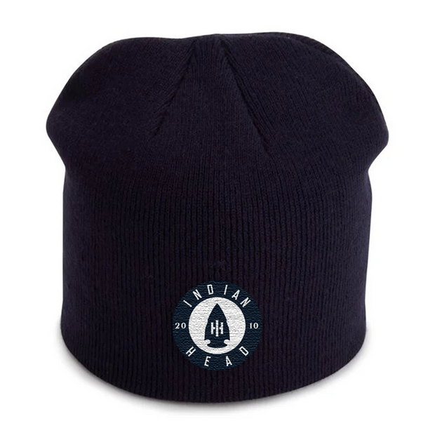 Indian Head Circle Patch Beanie Navy